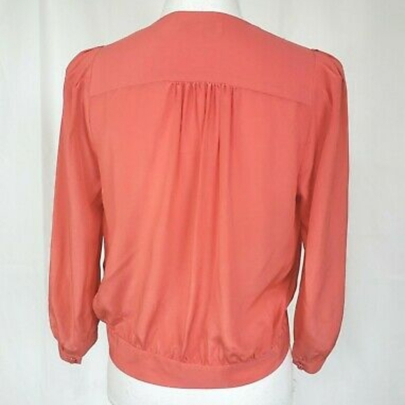 Madewell Bright Ember Silk Wrap Top S - Picture 6 of 7